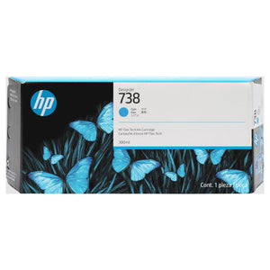 HP 738-300ml (676M6A) Cyan Original Inkjet Cartridge - Cartouches Certifiées