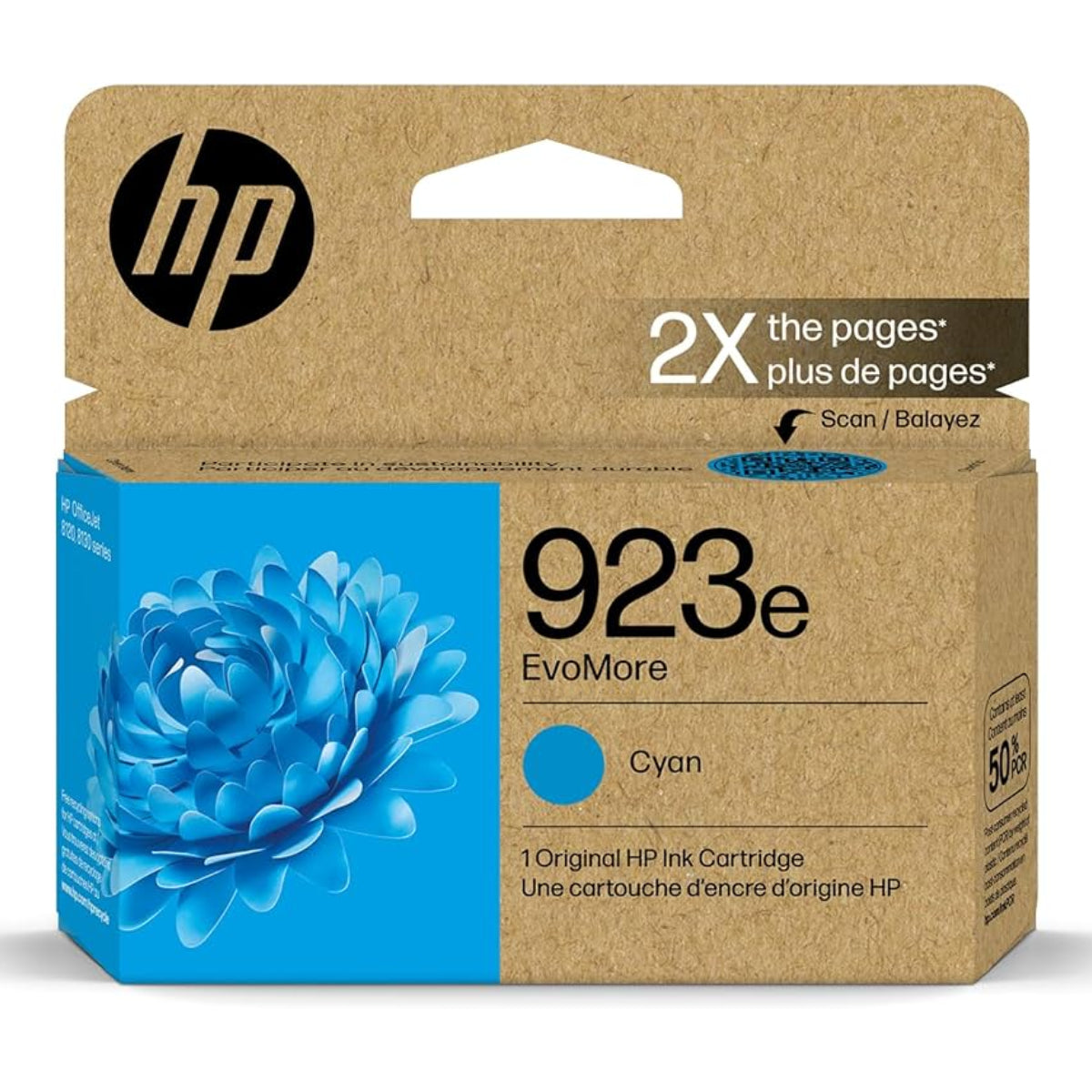 HP 923E (4K0T4LN) EVOMORE Cyan Original Inkjet Cartridge - Cartouches Certifiées