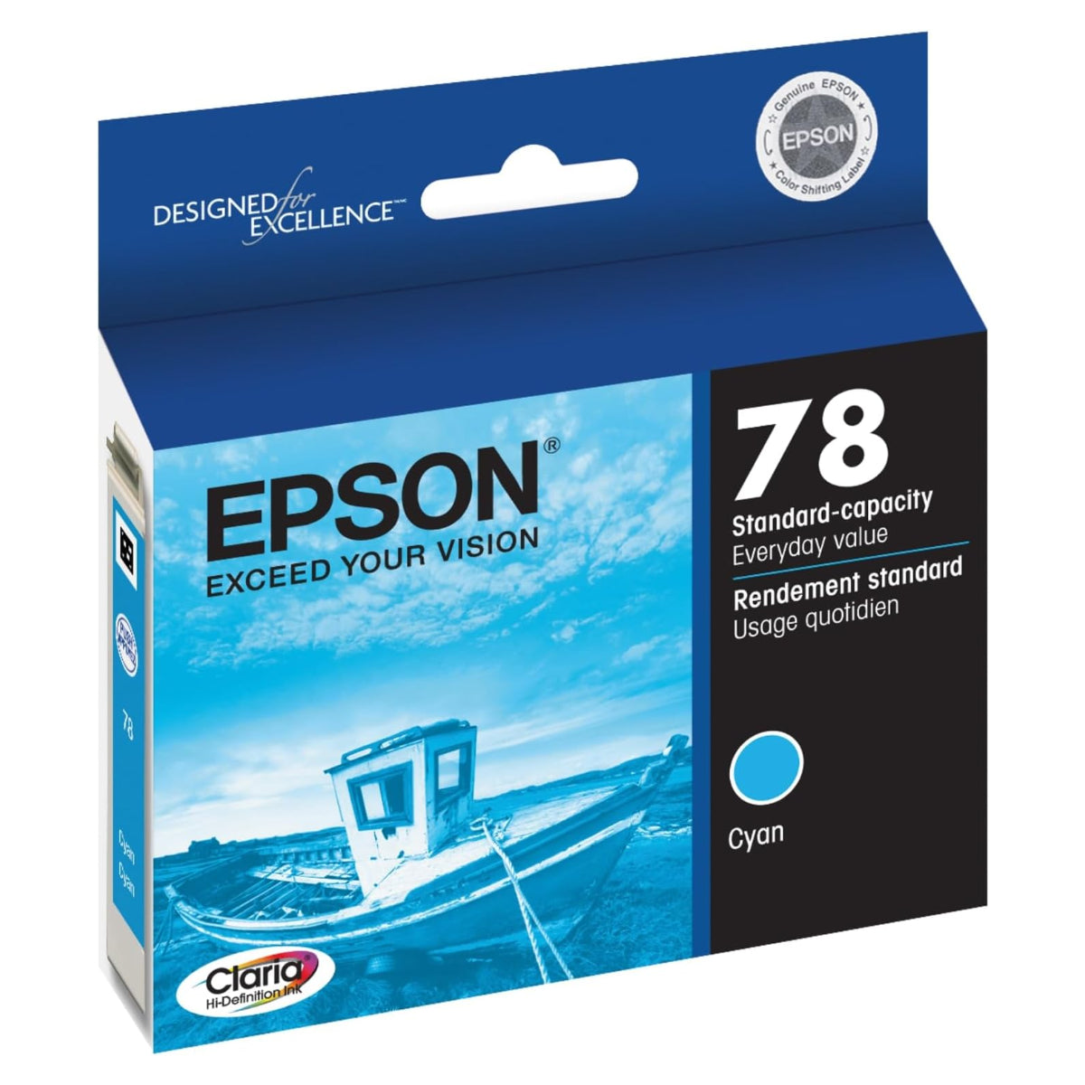 EPSON T078 (T078220) Cyan Original Inkjet Cartridge - Cartouches Certifiées
