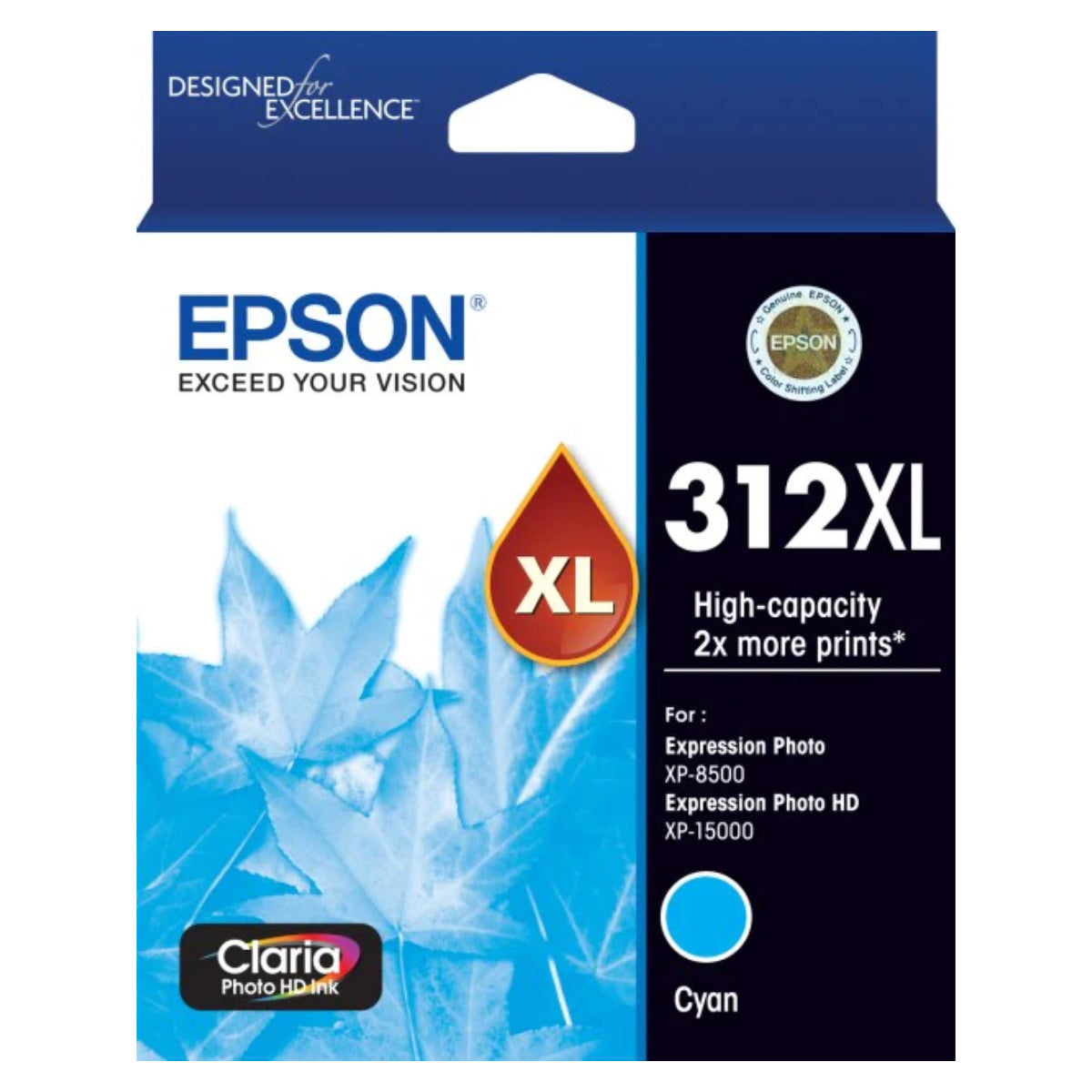 EPSON T312XL (T312XL220) Cyan Original Inkjet Cartridge - Cartouches Certifiées