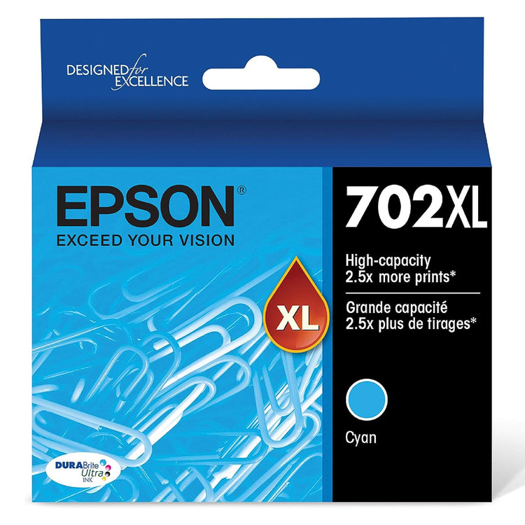 EPSON T702XL (T702XL220) Cyan Original Inkjet Cartridge - Cartouches Certifiées