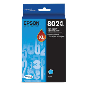 EPSON T802XL (T802XL220) Cyan Original Inkjet Cartridge - Cartouches Certifiées