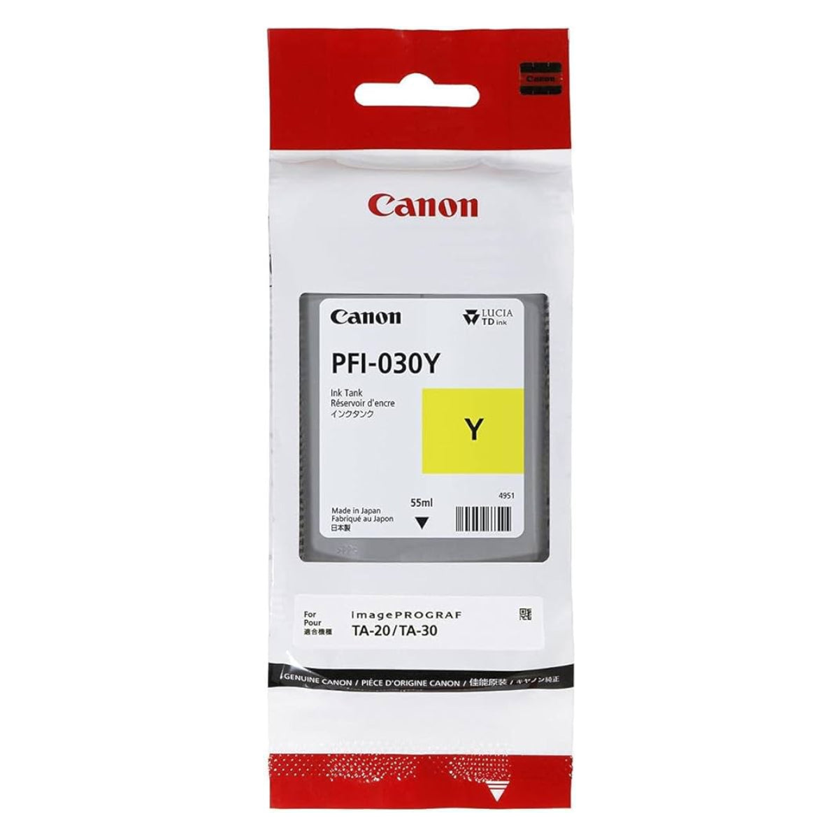 CANON PFI-030 55ml (3492C001) Yellow Original Inkjet Cartridge - Cartouches Certifiées
