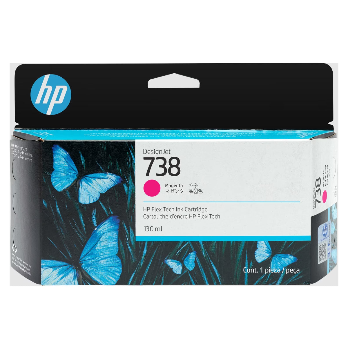 HP 738-130ml (498N6A) Magenta Original Inkjet Cartridge - Cartouches Certifiées