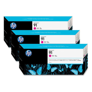 HP 91 775ml (C9484A) 3 Pack Magenta Original Inkjet Cartridge - Cartouches Certifiées