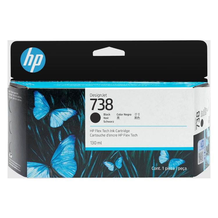 HP 738-130ml (498N4A) Black Original Inkjet Cartridge - Cartouches Certifiées