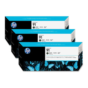 HP 91 775ml (C9480A) 3 Pack Matte Black Original Inkjet Cartridge - Cartouches Certifiées