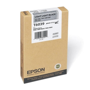 EPSON T603 (T603900) 220ml Light Light Black Original Inkjet Cartridge - Cartouches Certifiées