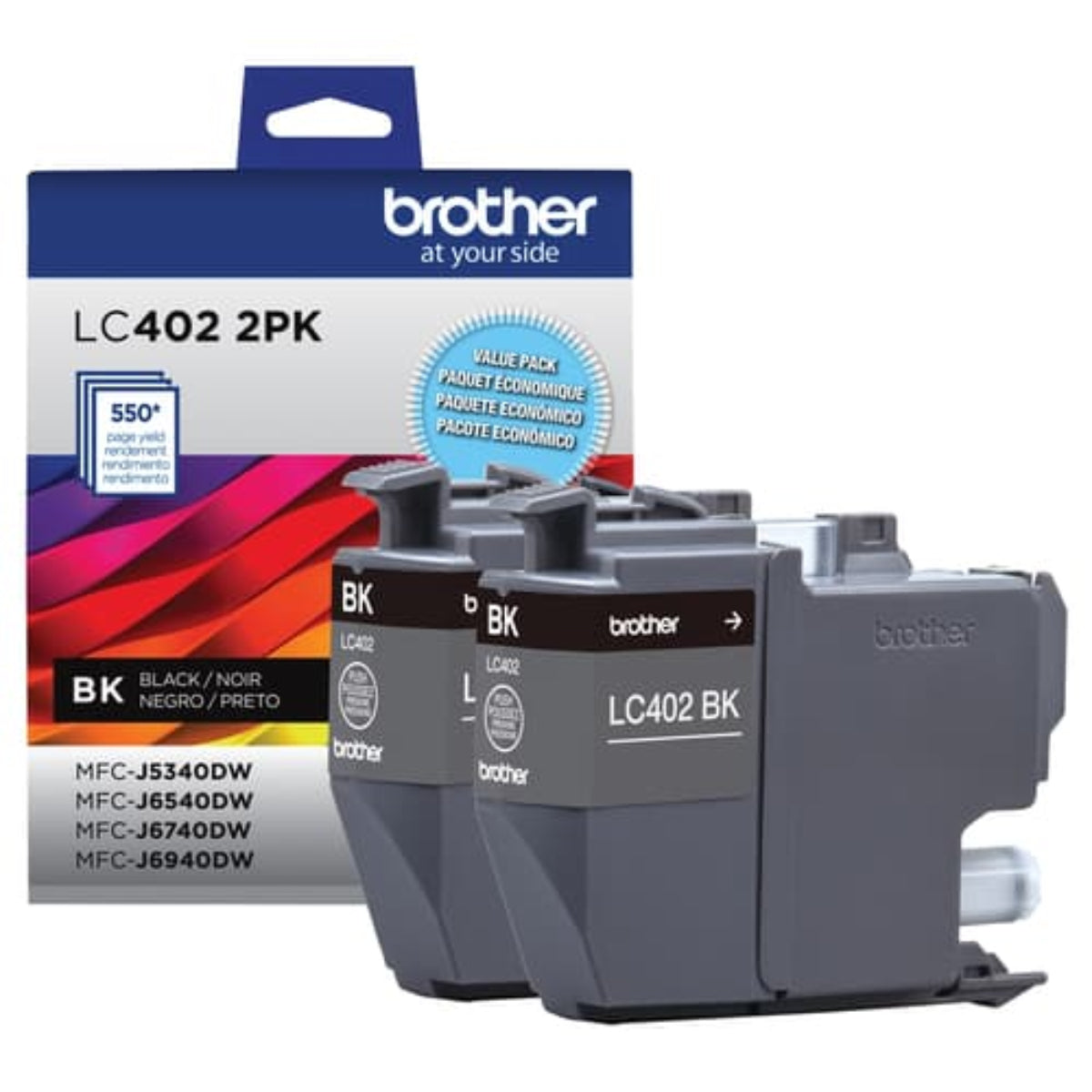 BROTHER LC4022PKS 2 Pack Black Original Toner Cartridge - Cartouches Certifiées