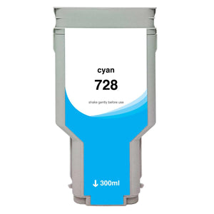 Refurbished HP 728 - 300ml (F9K17A) Cyan Inkjet Cartridge - Cartouches Certifiées