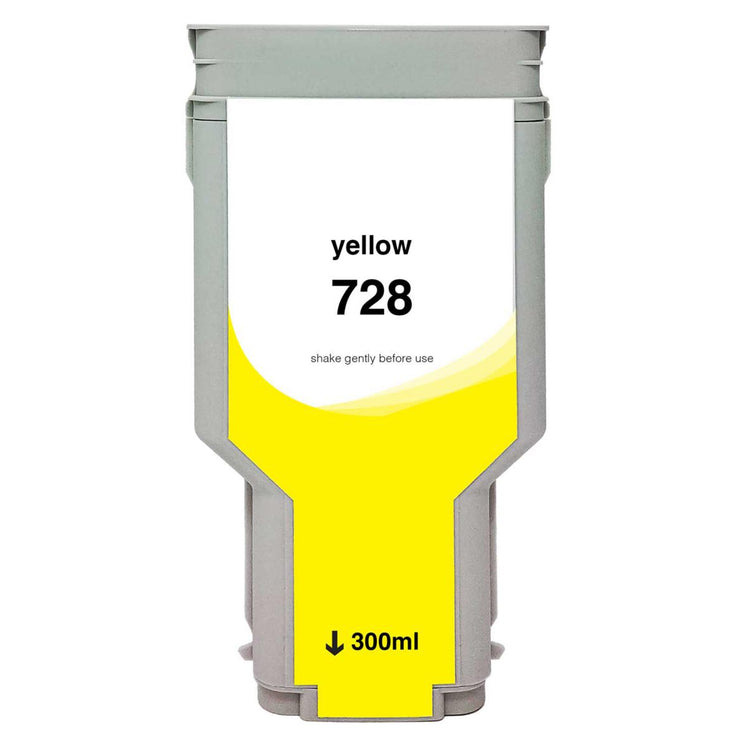 Refurbished HP 728 - 300ml (F9K15A) Yellow Inkjet Cartridge - Cartouches Certifiées