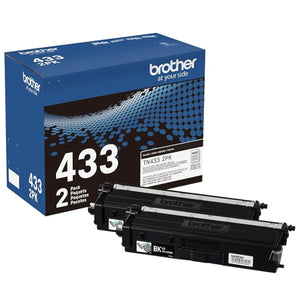BROTHER TN-433BK 2 Pack Black Original Toner Cartridge - Cartouches Certifiées
