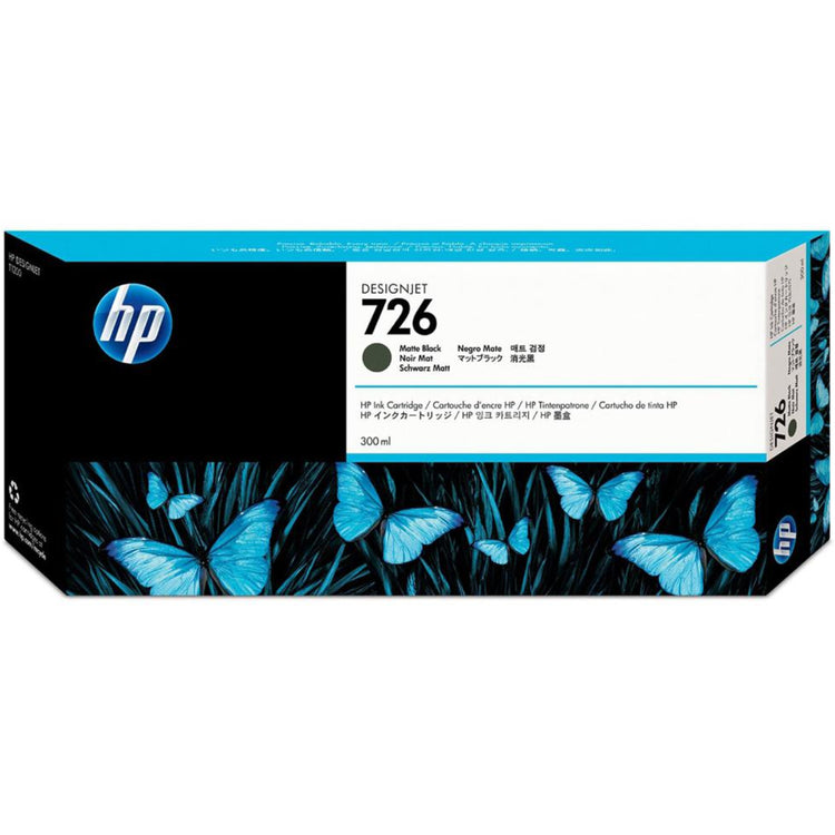 HP 726 - 300ml (CH575A) Matte Black Original Inkjet Cartridge - Cartouches Certifiées