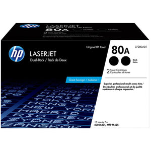 HP CF280AD1 (80A) 2 Pack Black Original Toner Cartridge - Cartouches Certifiées