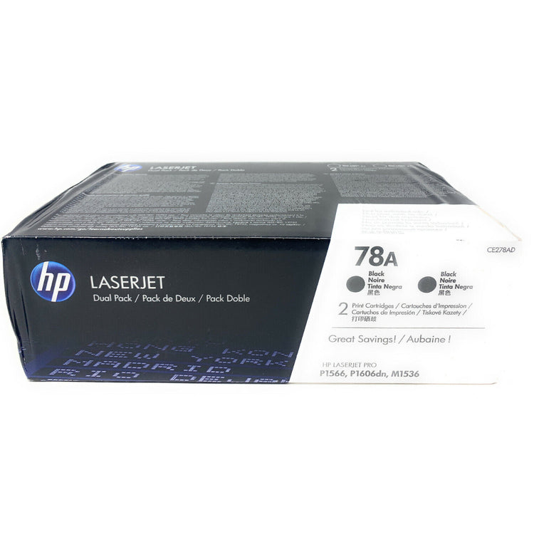 HP CE278AD (78A) 2 Pack Black Original Toner Cartridge - Cartouches Certifiées