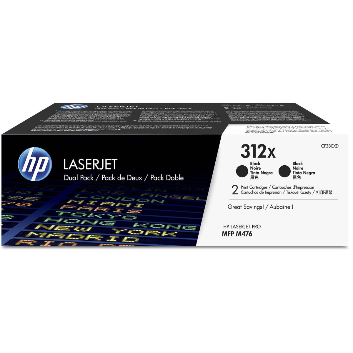 HP CF380XD (312X) 2 Pack Black Original Toner Cartridge - Cartouches Certifiées