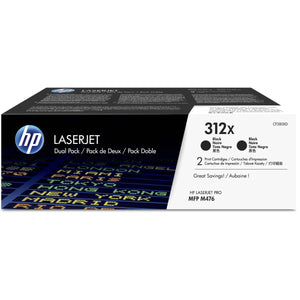 HP CF380XD (312X) 2 Pack Black Original Toner Cartridge - Cartouches Certifiées