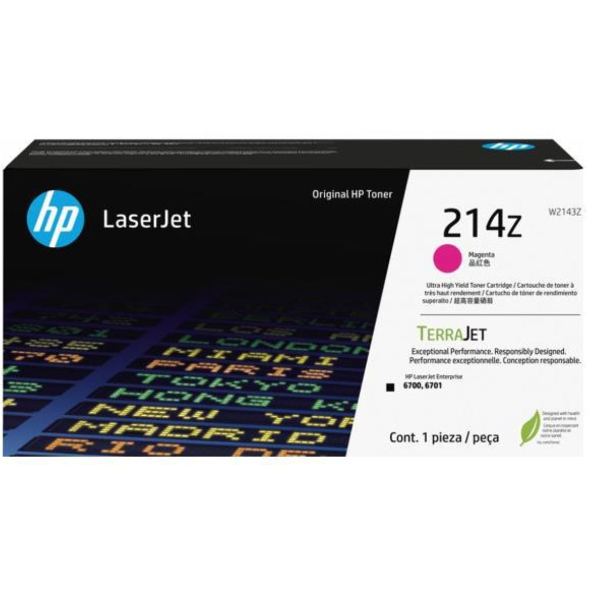HP W2143Z (214Z) Magenta Original Toner Cartridge - Cartouches Certifiées