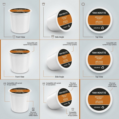 COFFEE-K CUP VAN HOUTTE BREAKFAST BLEND (19717) 24/BX - Cartouches Certifiees