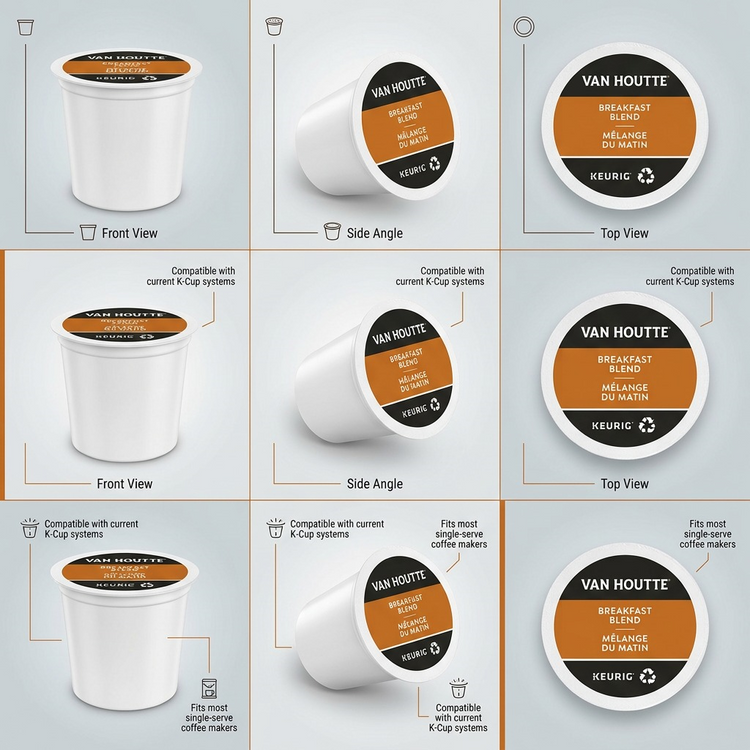 COFFEE-K CUP VAN HOUTTE BREAKFAST BLEND (19717) 24/BX - Cartouches Certifiees