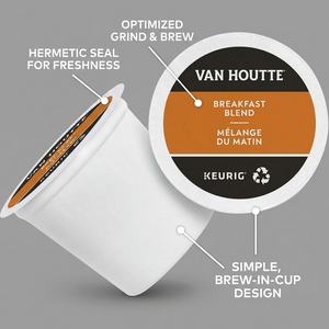 COFFEE-K CUP VAN HOUTTE BREAKFAST BLEND (19717) 24/BX - Cartouches Certifiees