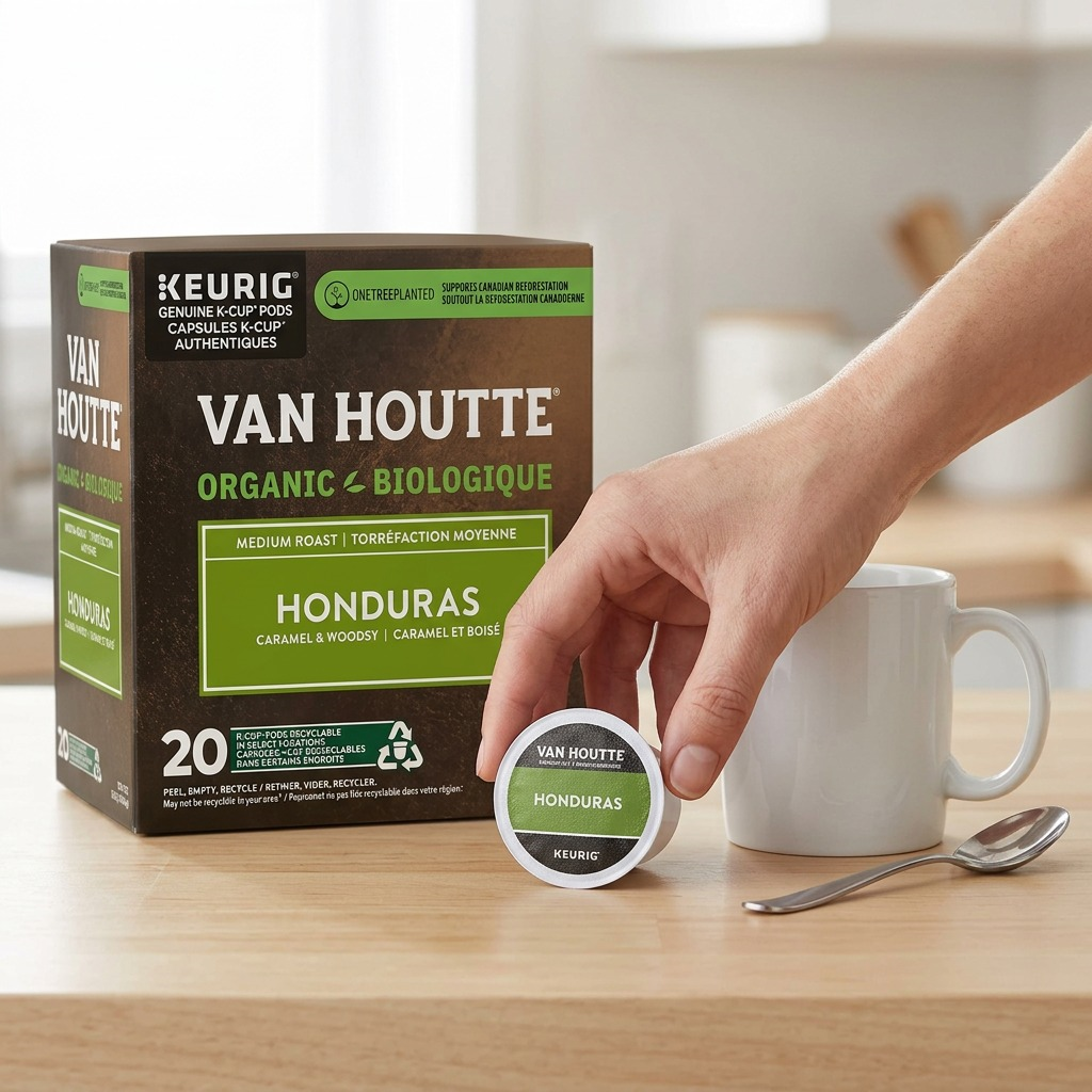 COFFEE-K CUP VAN HOUTTE HONDURAS EXTRA BOLD MEDIUM ROAST 20/BX - Cartouches Certifiees