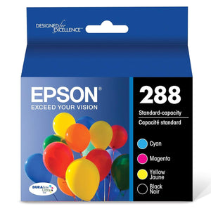 EPSON T288 (T288120-BCS) 4-Pack Black and Color Original Inkjet Cartridge - Cartouches Certifiées