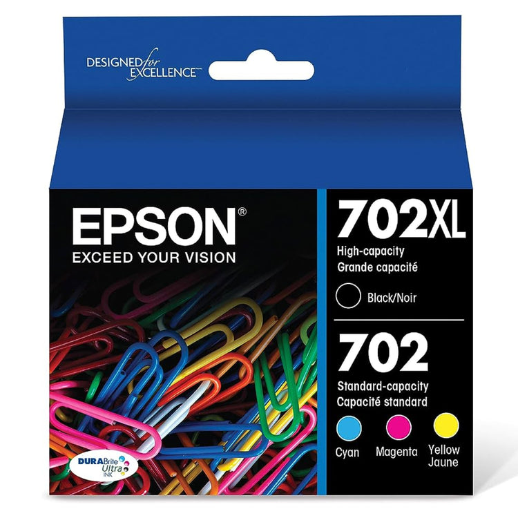 EPSON T702XL/T702 (T702XL-BCS) Black and Color Original Inkjet Cartridge - Cartouches Certifiées