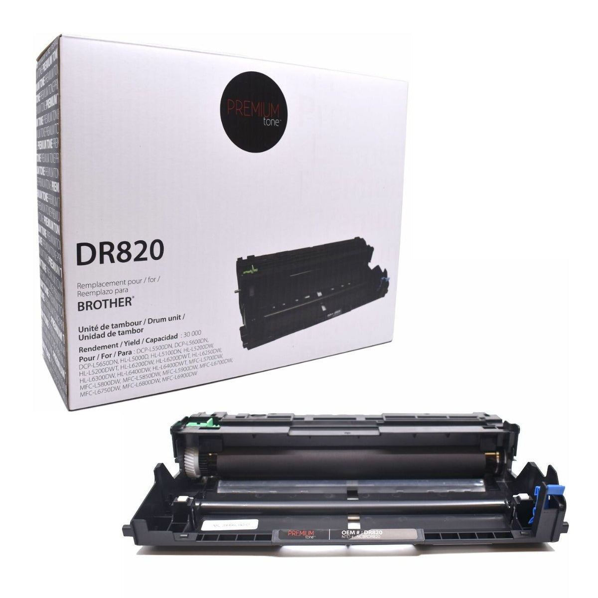 Compatible BROTHER DR-820 Black Drum Premium Quality - Cartouches Certifiées
