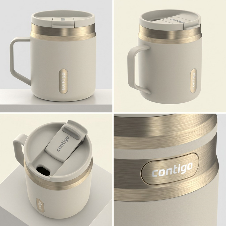 Contigo 14 oz Snapseal Mug PVD - Oatmilk - Premium - Cartouches Certifiees