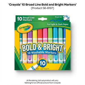 CRAYOLA CANADA 10 Broad Line Bold and Bright Markers (56-8197) - Cartouches Certifiees