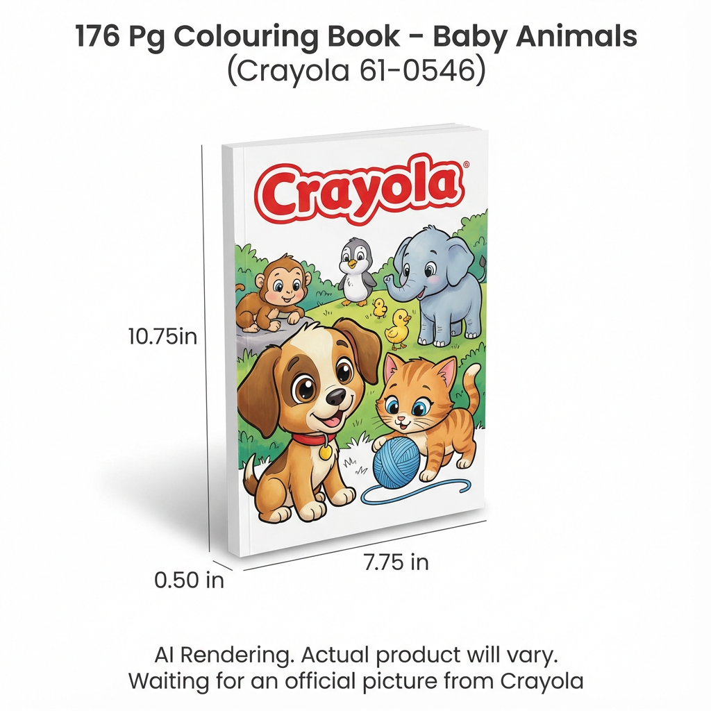 CRAYOLA CANADA 176 Pg Colouring Book – Baby Animals (61-0546) - Cartouches Certifiees