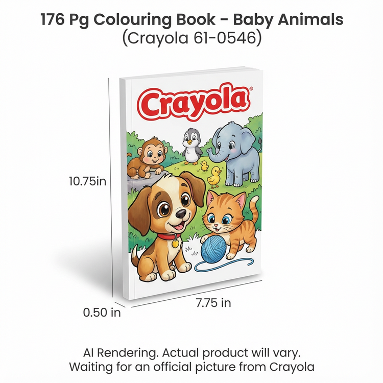 CRAYOLA CANADA 176 Pg Colouring Book – Baby Animals (61-0546) - Cartouches Certifiees