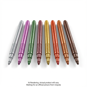 CRAYOLA CANADA 8 Glitter Markers, Fine Line (58-8643) - Cartouches Certifiees