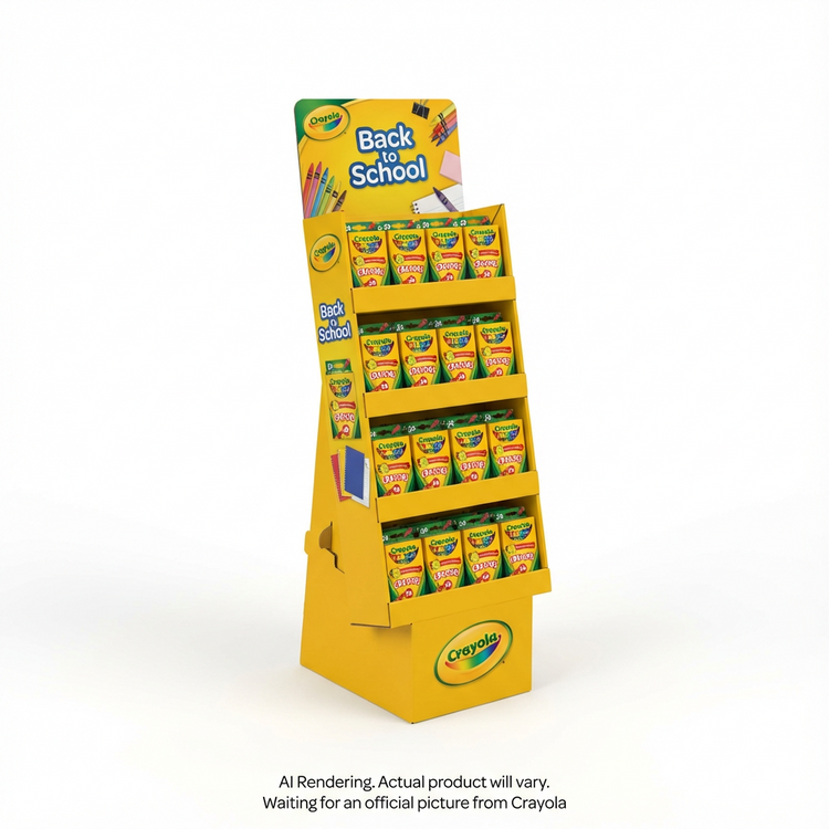 CRAYOLA CANADA Small BTS Floor Display w 24ct Crayons (19-0816) - Cartouches Certifiees