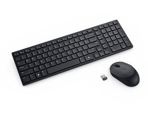 DELL KM555 keyboard Mouse included Universal RF Wireless + Bluetooth Canadian Black (KM555-BLK-FRC) - Cartouches Certifiees