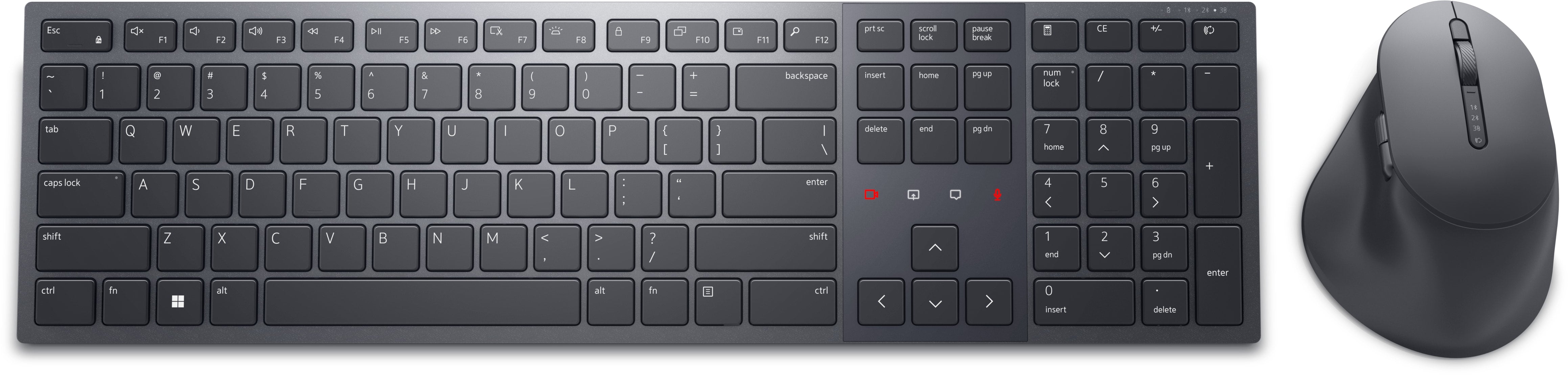DELL KM900 keyboard Mouse included Office RF Wireless + Bluetooth QWERTY US English Graphite (KM900-GR-US) - Cartouches Certifiees