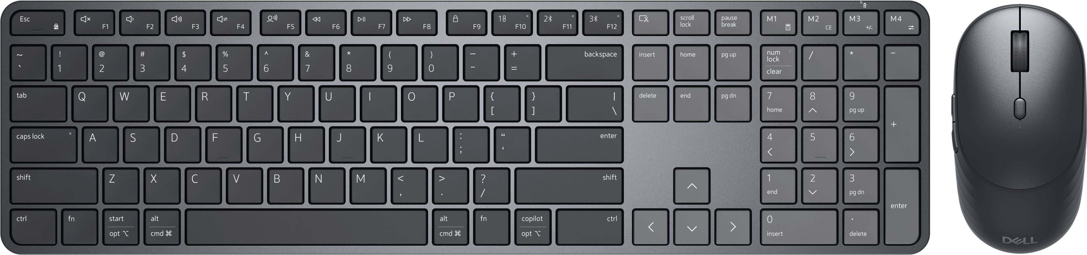 DELL Pro 7 Slim KM726 keyboard Mouse included Home/Office RF Wireless + Bluetooth Canadian Black (KM726-FCA-DAO) - Cartouches Certifiees