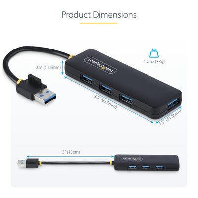 StarTech.com H5A4A-USB-HUB hub & concentrateur USB 3.2 Gen 1 (3.1 Gen 1) Type-A 5000 Mbit/s Noir - Image 16