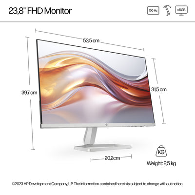 HP Series 5 23.8 inch FHD Monitor - 524sf écran plat de PC 60,5 cm (23.8") 1920 x 1080 pixels LCD Blanc - Image 5