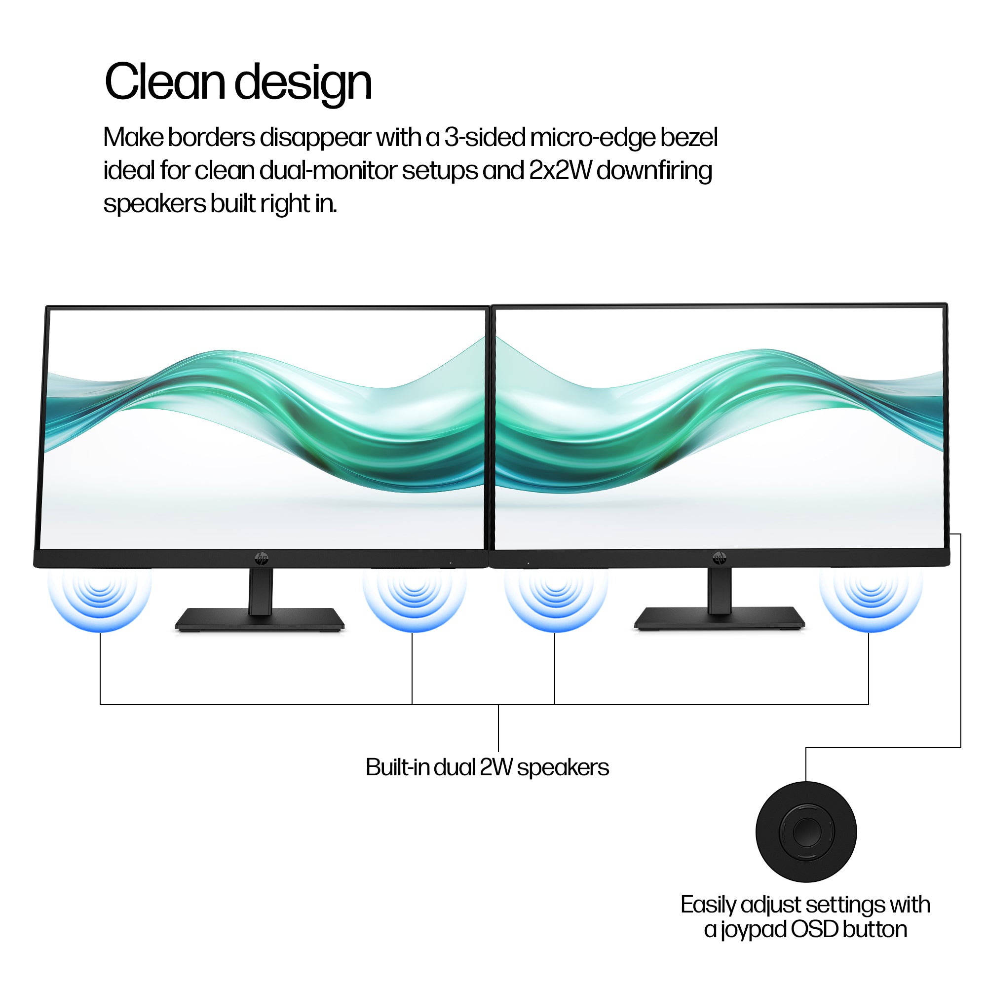 HP Series 3 Pro 21.5 inch FHD Monitor - 322ph écran plat de PC 54,6 cm (21.5") 1920 x 1080 pixels Full HD LCD Noir - Image 11