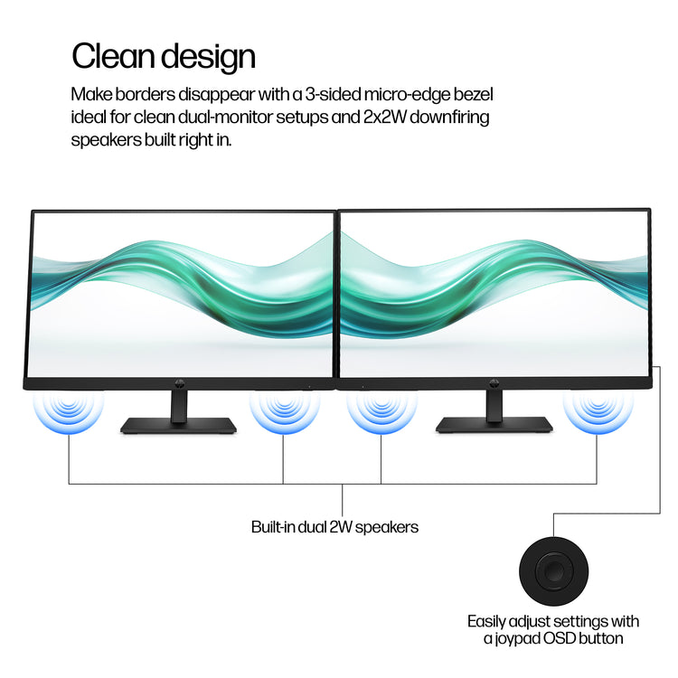 HP Series 3 Pro 21.5 inch FHD Monitor - 322ph écran plat de PC 54,6 cm (21.5") 1920 x 1080 pixels Full HD LCD Noir - Image 11
