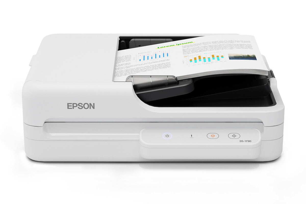 EPSON DS-1730 Flatbed & ADF scanner 1200 x 1200 DPI A4 Black, White (B11B273201) - Cartouches Certifiees