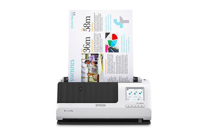 EPSON DS-C480W Sheet-fed scanner Black, Grey (B11B269202) - Cartouches Certifiees
