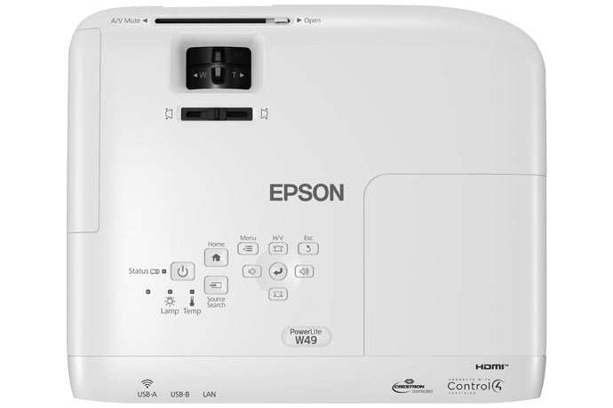 EPSON PowerLite W49 Standard throw projector 3800 ANSI lumens 3LCD WXGA (1280x800) White (V11H983020) - Cartouches Certifiees