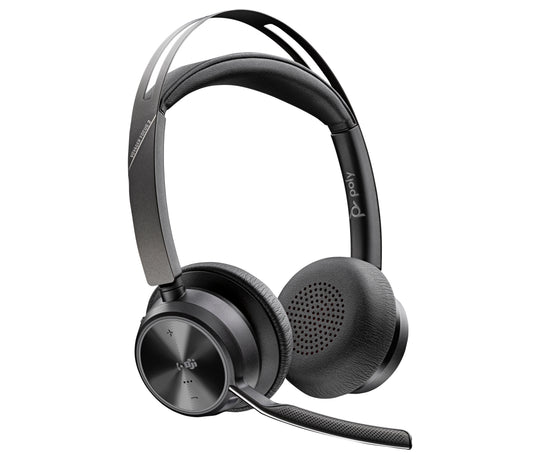 Poly Voyager Focus 2 Microsoft Teams Certified USB-C-C Headset + USB-C/A Adapter + Charging Stand