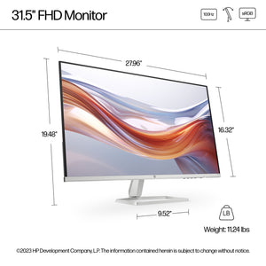 HP Series 5 31.5 inch FHD Monitor - 532sf écran plat de PC 80 cm (31.5") 1920 x 1080 pixels LCD Noir, Blanc - Image 5