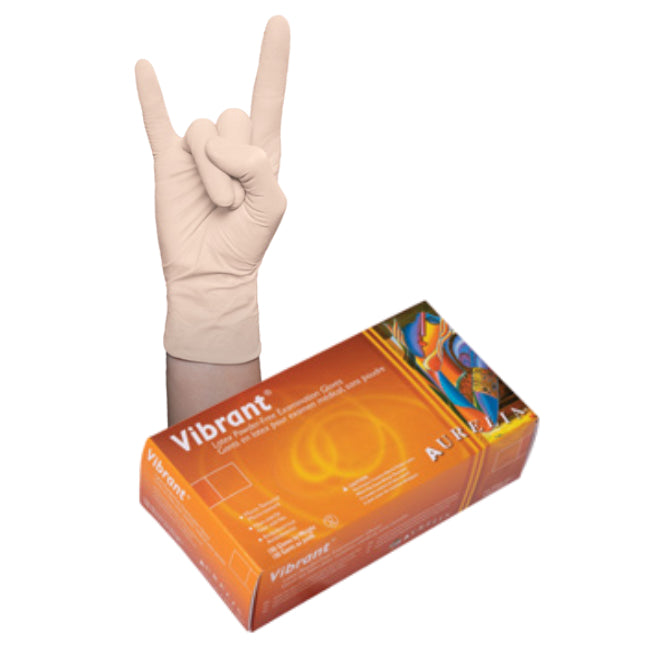 Aurelia Vibrant 5mil Latex Gloves - Beige - Case of 10 boxes - Stopgerms
