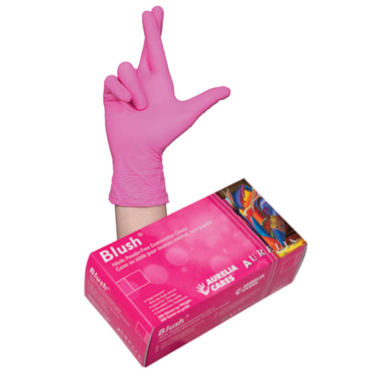 Aurelia Blush 2.5mil Nitrile Gloves - Pink - Case of 10 boxes