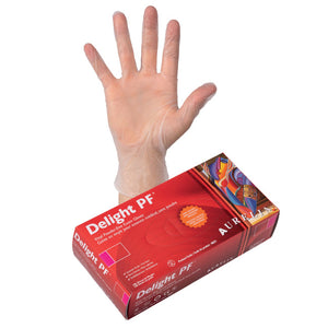 Aurelia Delight PF 4mil Vinyl Gloves - White - Case of 10 boxes - Stopgerms